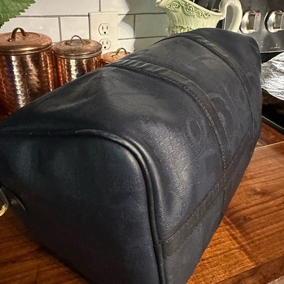 Christian Dior top handle bag. Huge. Vintage. Diorissimo leather and canvas - Picture 6 of 14